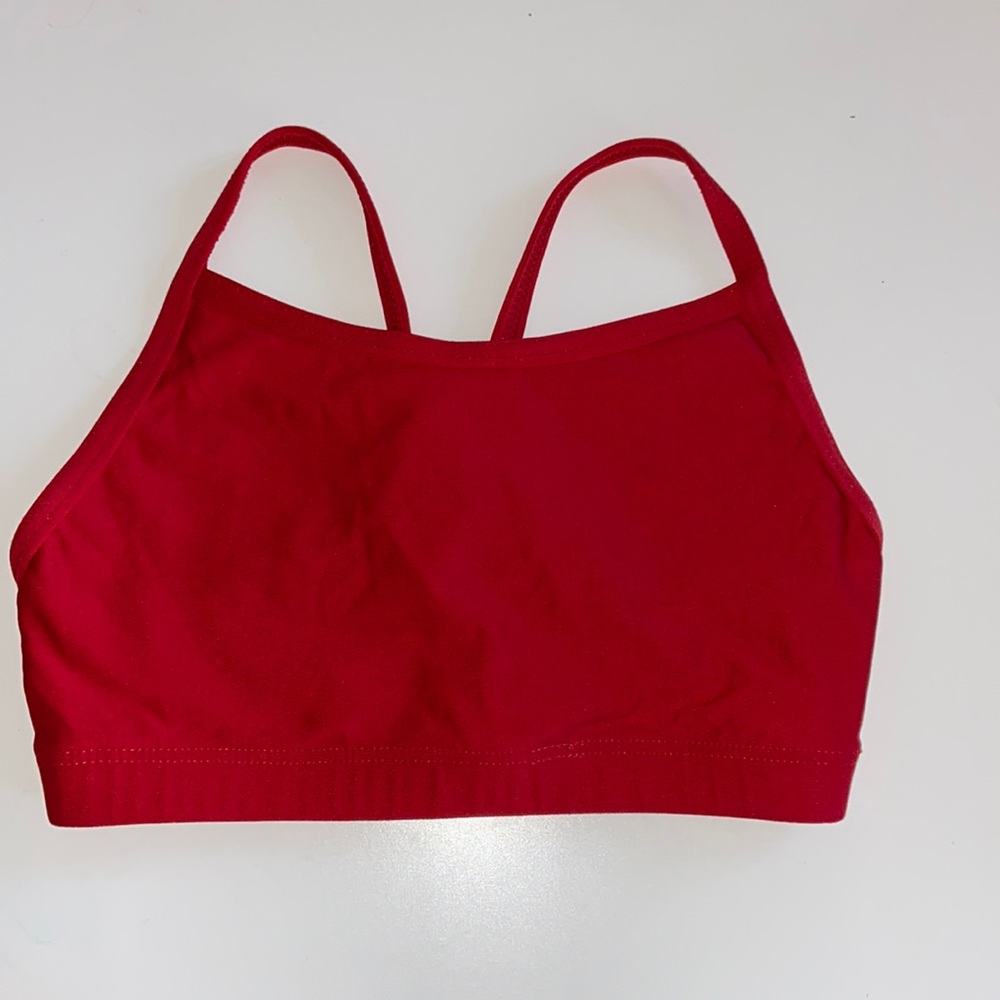 Motion wear red sports bra